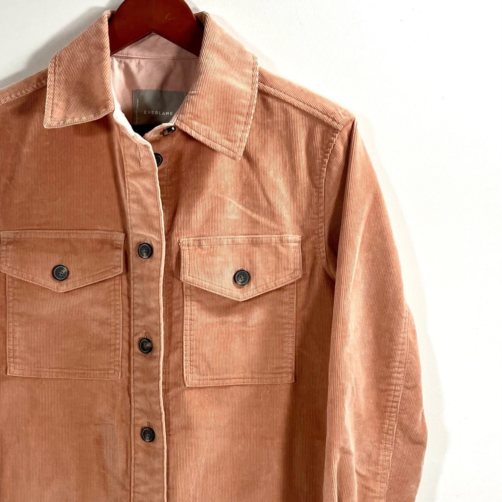 Everlane Corduroy Oversized Shirt Jacket Womens XXS Blush Pink Oversized